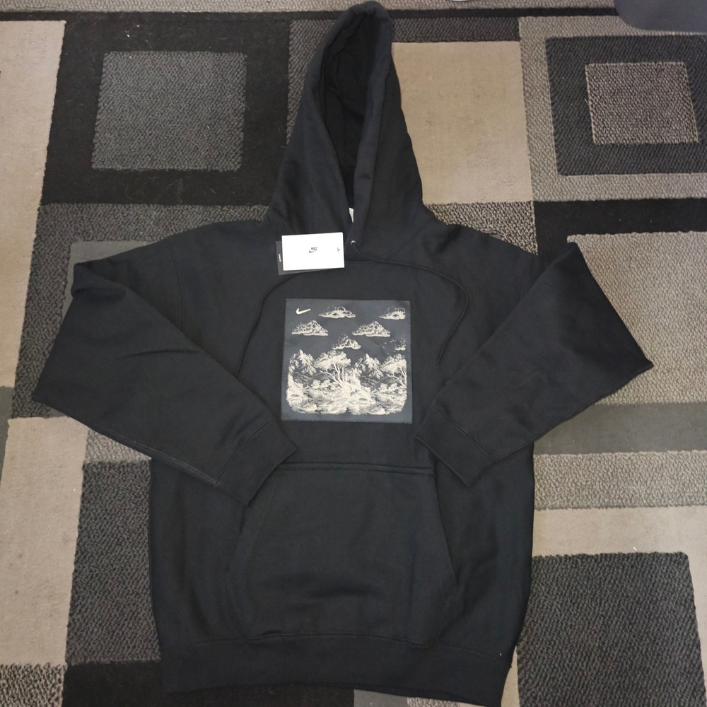Nike Solo Swoosh Hoodie Mens XS Black New With Tags HV41114-010